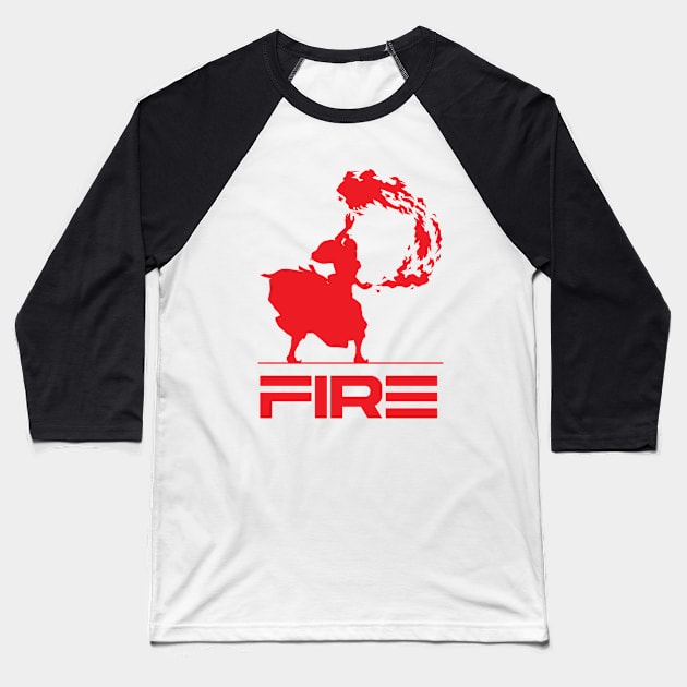 Fire Baseball T-Shirt by Jenex